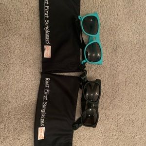 2 pairs of baby sunglasses with head strap- like new
